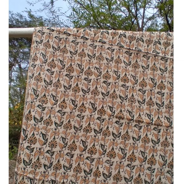 Elegant Floral Block Print Stole - Image 3