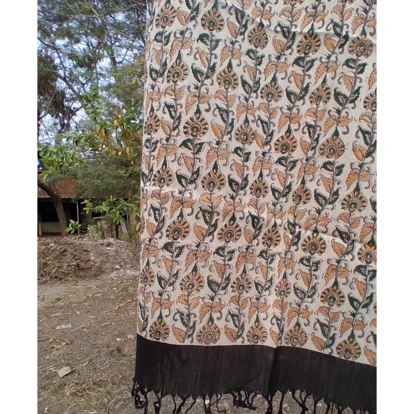Elegant Floral Block Print Stole - Image 4