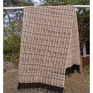Elegant Floral Block Print Stole
