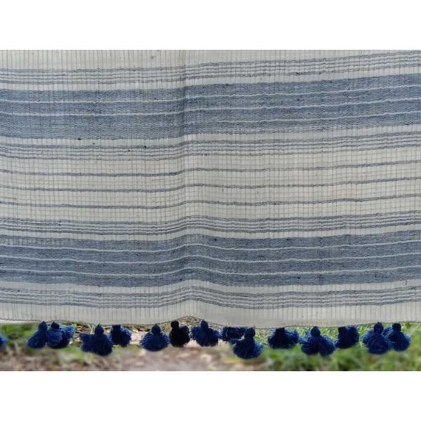 Indigo border with Tassels On - Image 3