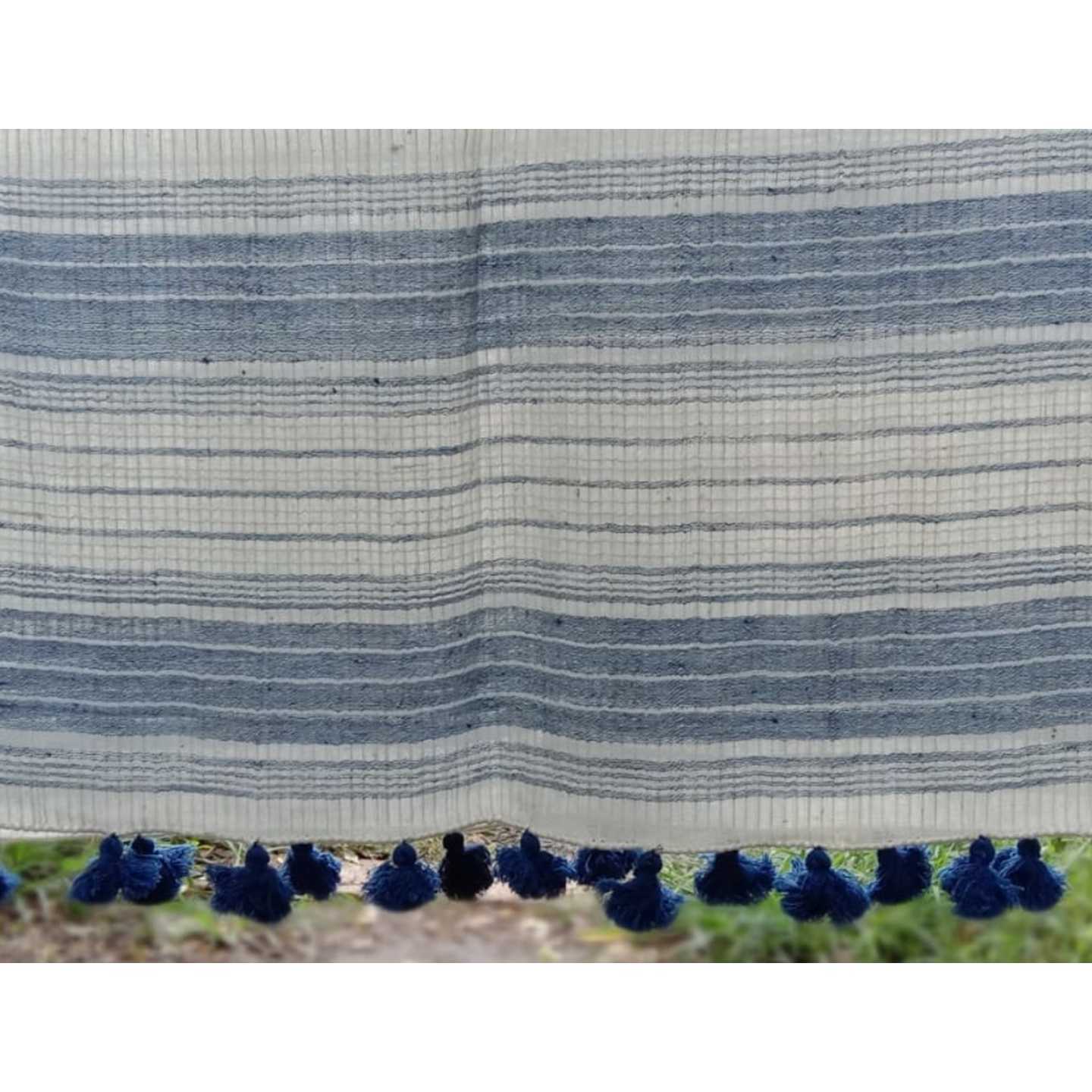 Indigo border with Tassels On - Image 3