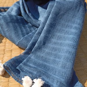 Indigo with some white tassels