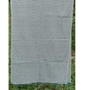 Jali Blue Woven Stole with Blue Tassels