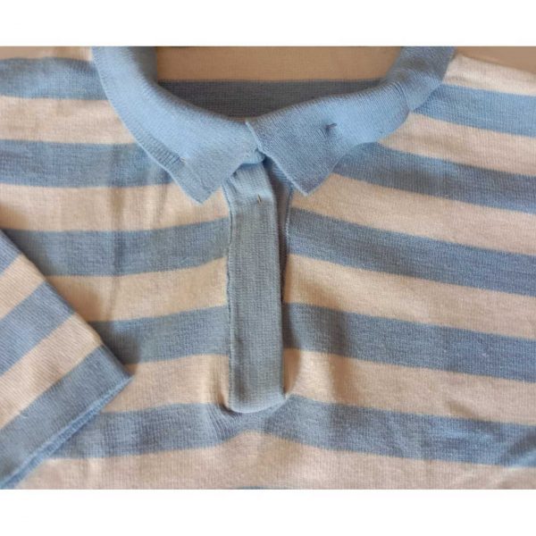 Light Blue Stripes Polo T-Shirt - Image 2
