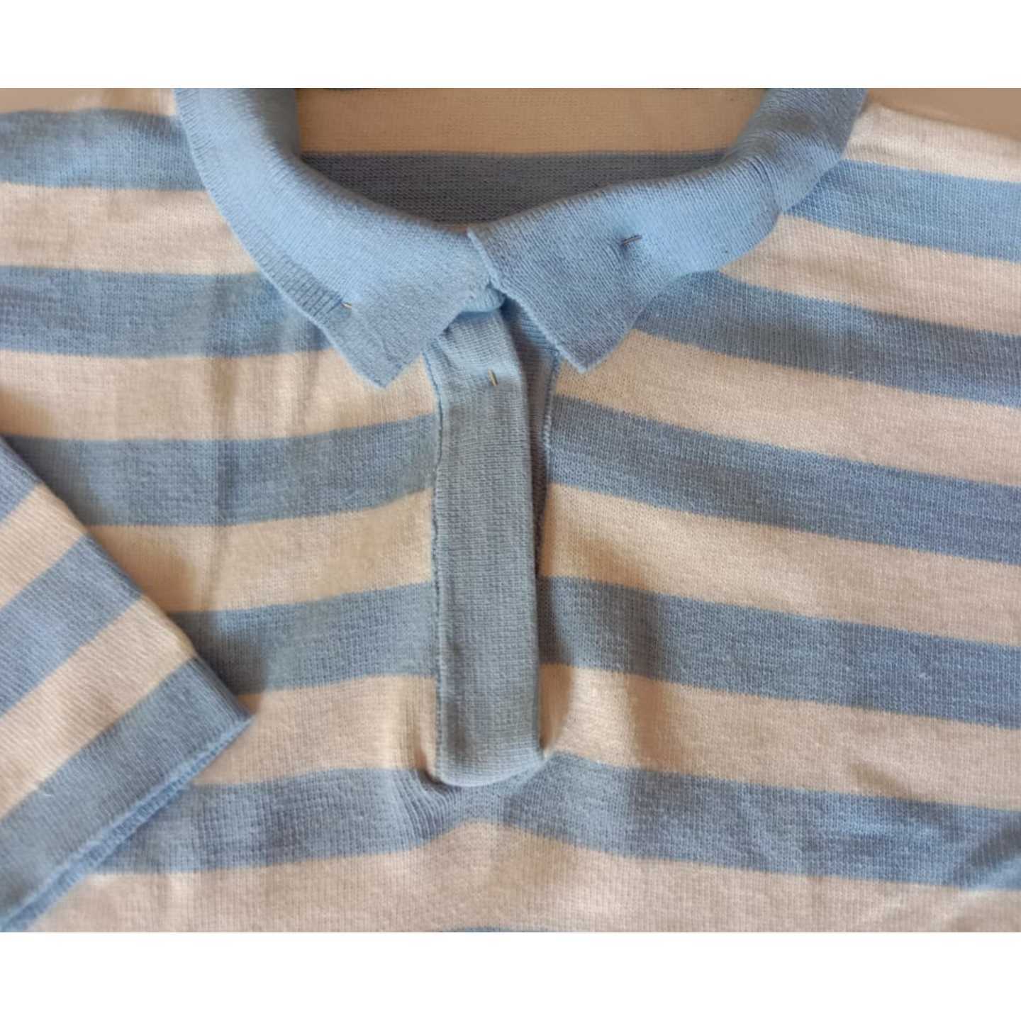 Light Blue Stripes Polo T-Shirt - Image 2
