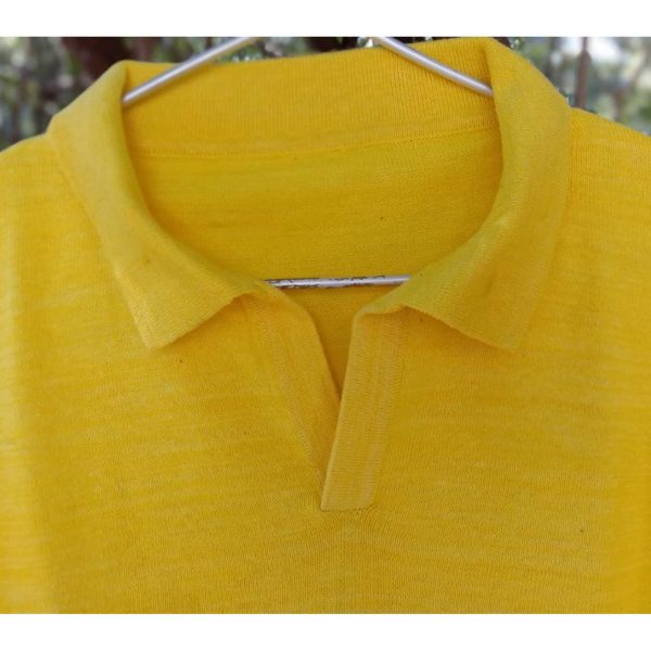 Deep Yellow Polo Neck Full Sleeves T-Shirt - Image 4